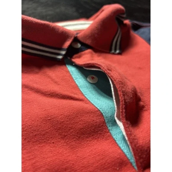 Nautical Red And Blue Sailing Polo A Bit Trimmer Fit - Picture 4 of 6